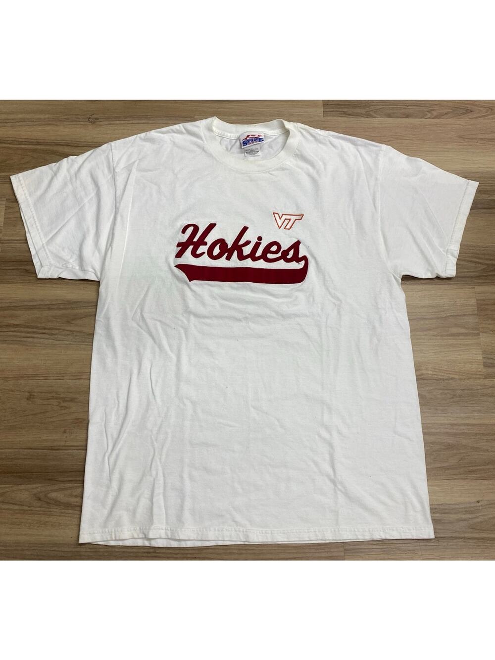 VTG Y2K Men Spike Sports Virginia Tech VT Hokies stitched graphic t-shirt, XL